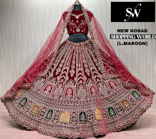 Dark Maroon Bridal Lehenga