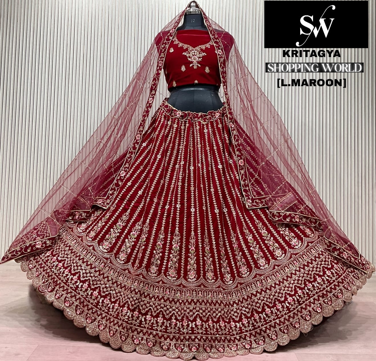 Light Maroon Bridal Lehenga