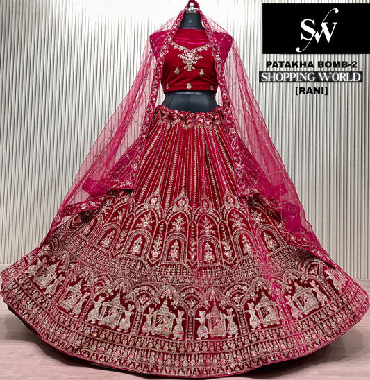 Light Maroon Doli Barat Bridal Lehenga