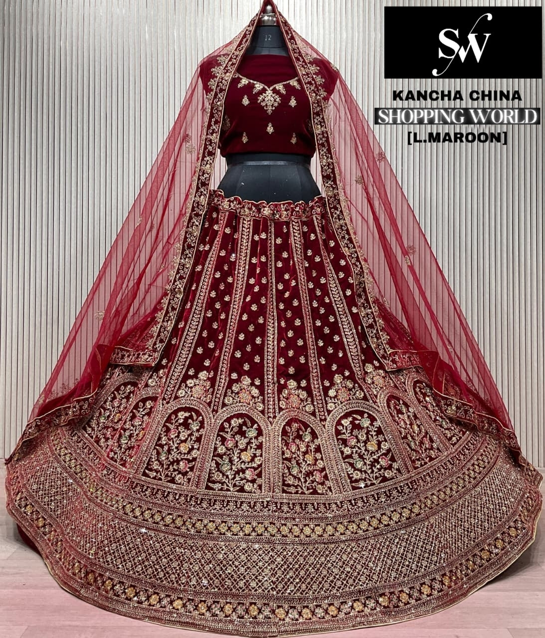 Light Maroon Bridal Lehenga