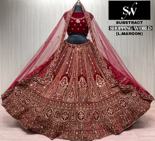 Dark Maroon Bridal Lehenga