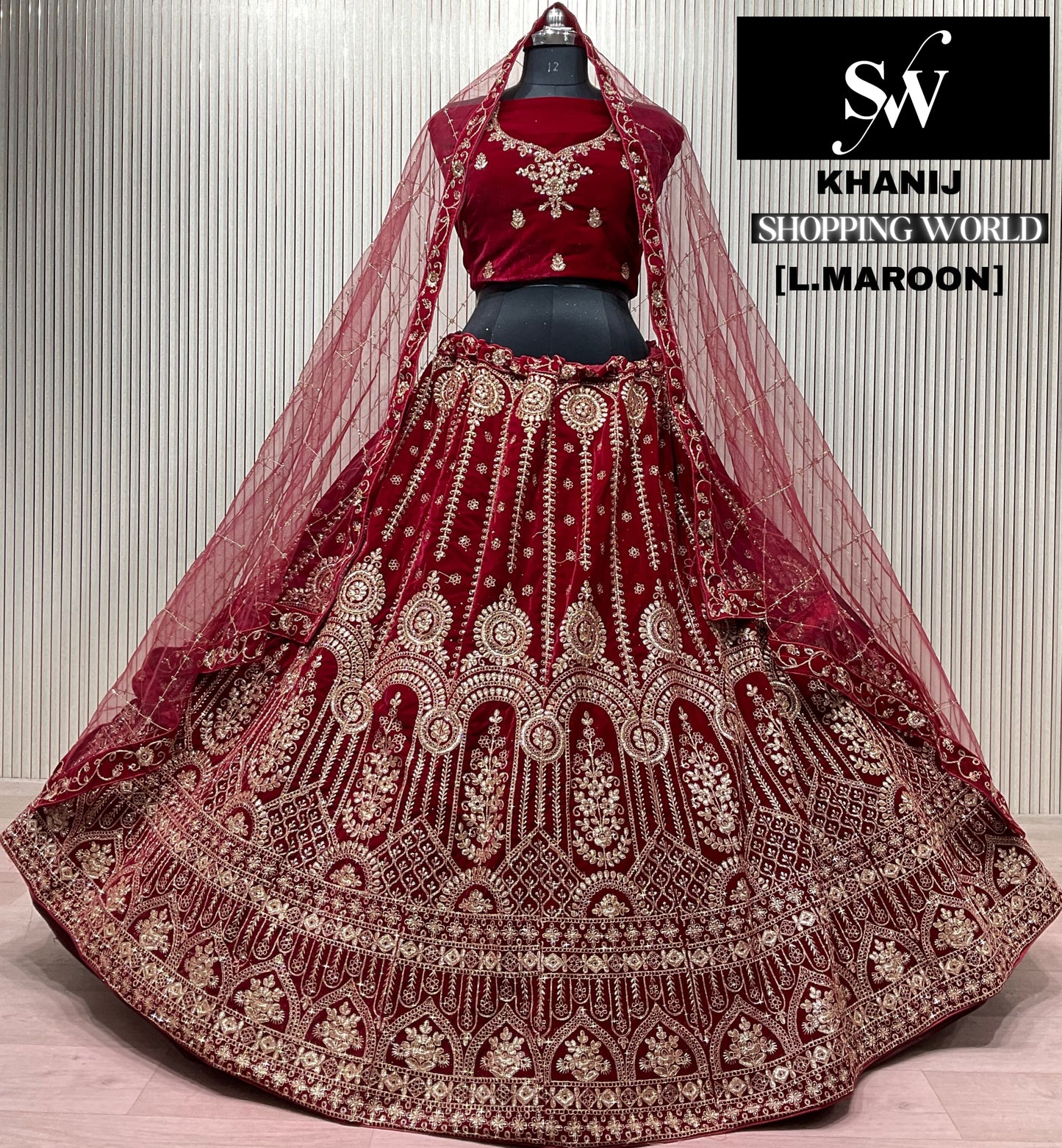 Light Maroon Bridal Lehenga