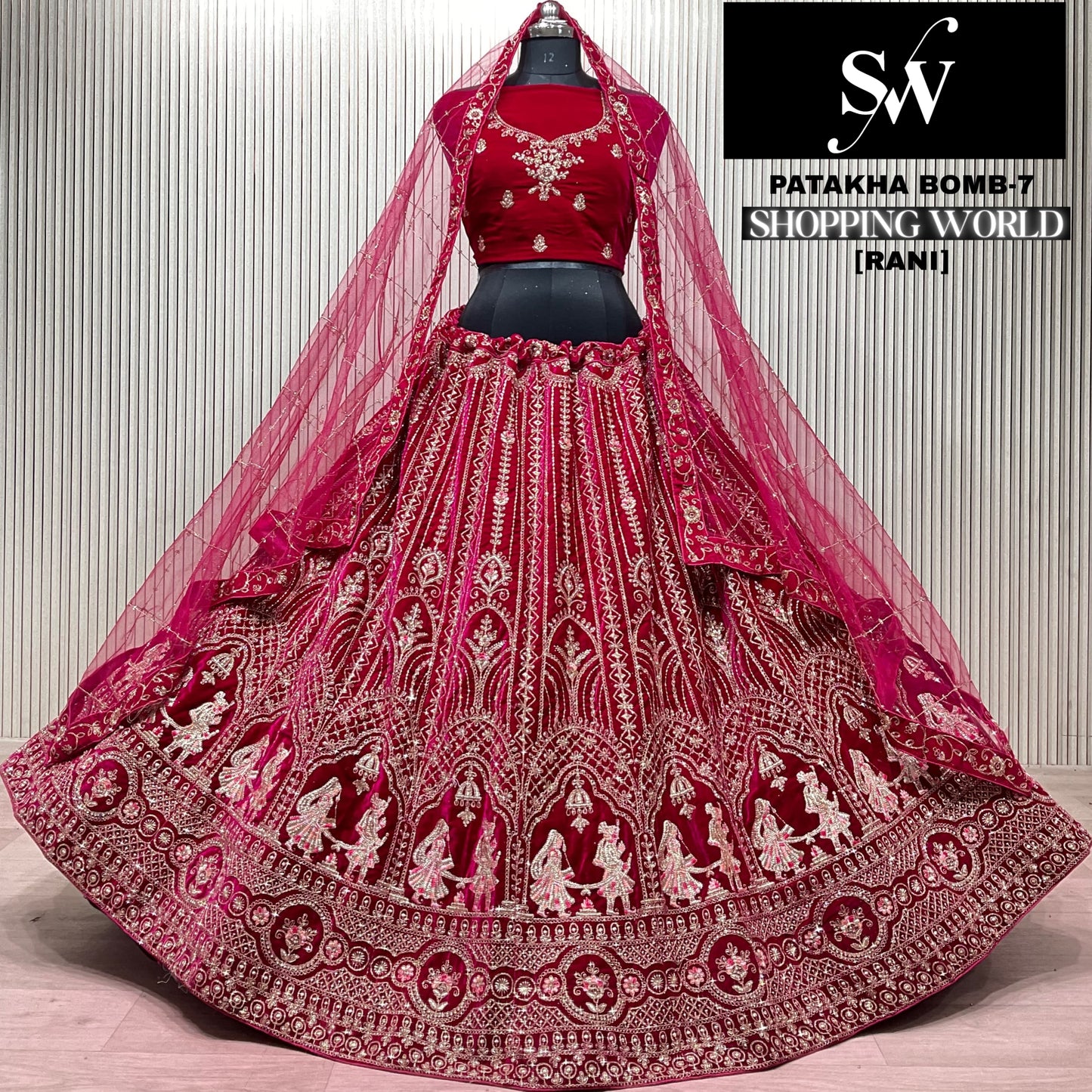 Rani pink Doli Barat Bridal Lehenga