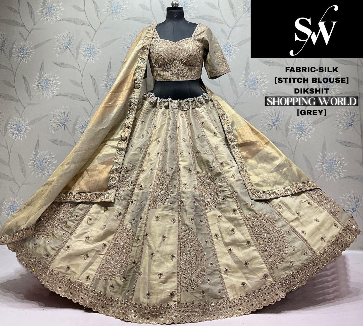 Pista Green Sillk Crop Top Lehenga