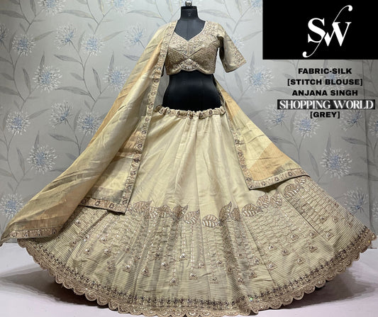 Chiku golden Silk Crop Top Lehenga