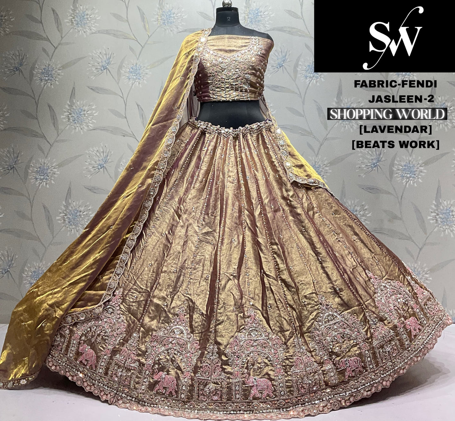 Peach Fendi Lehenga