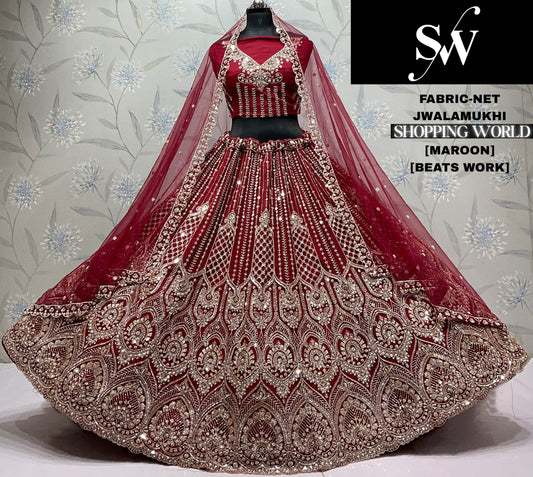 Sky Blue Net Lehenga