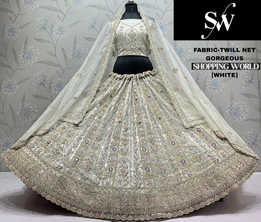 Lavender Twill Net Lehenga