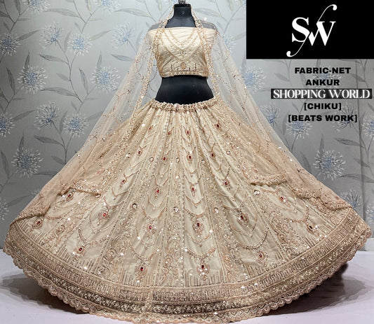 Sky Blue Net Lehenga