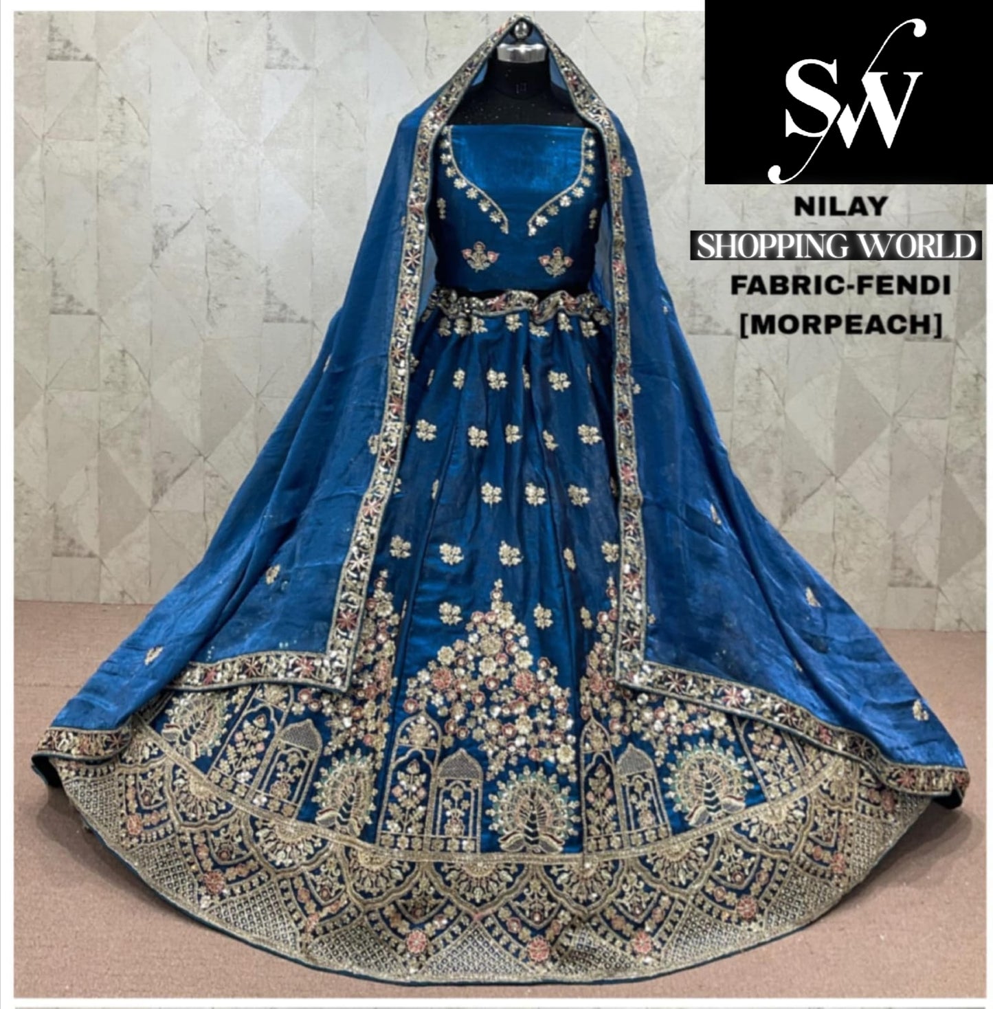 Blue Fendi Lehenga