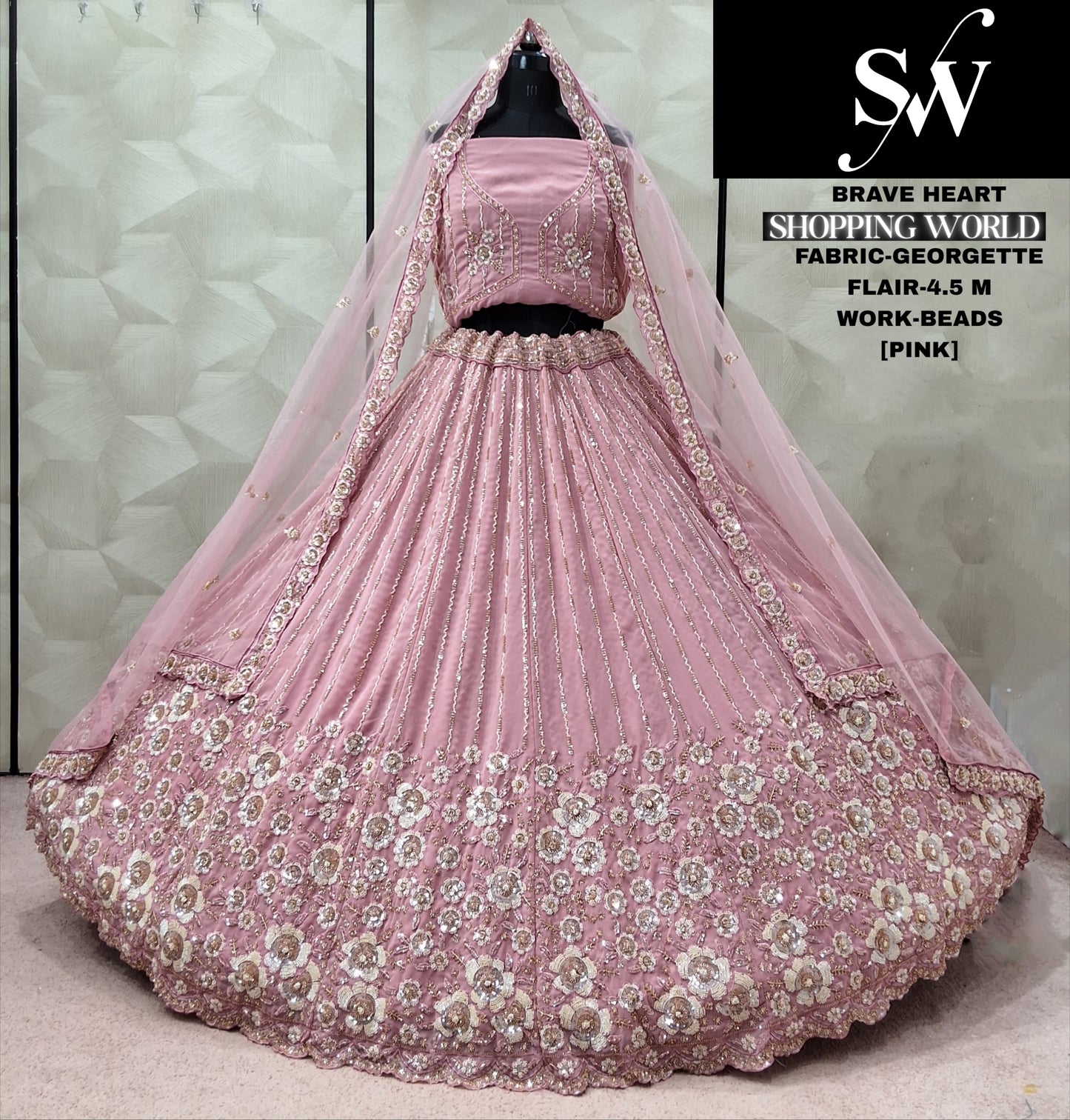 Chiku golden Georgette Lehenga