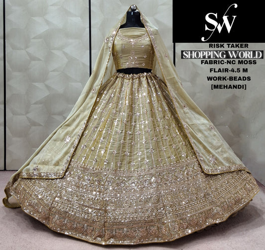 Peach Nc Moss Lehenga