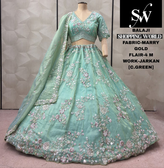 Peach Marry Gold Lehenga