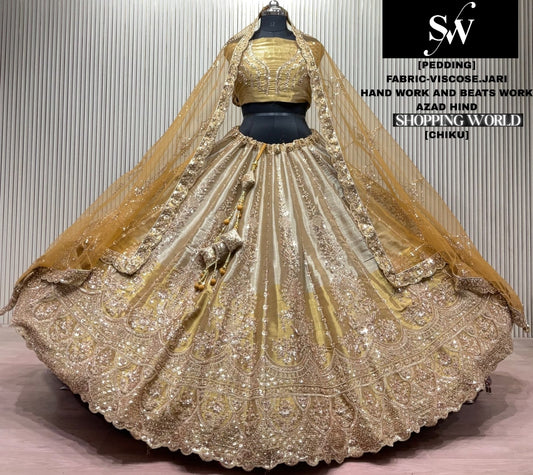 Peach Visocse Lehenga