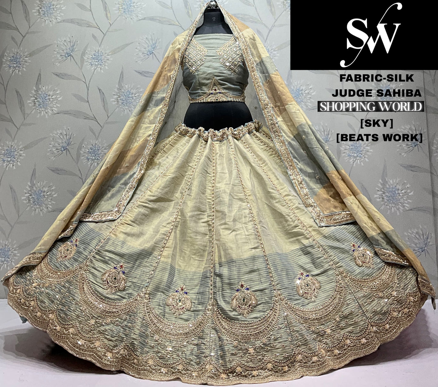 Lemon Green Silk Lehenga