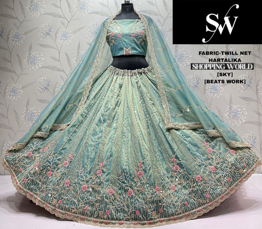 Pink Twill Net Lehenga