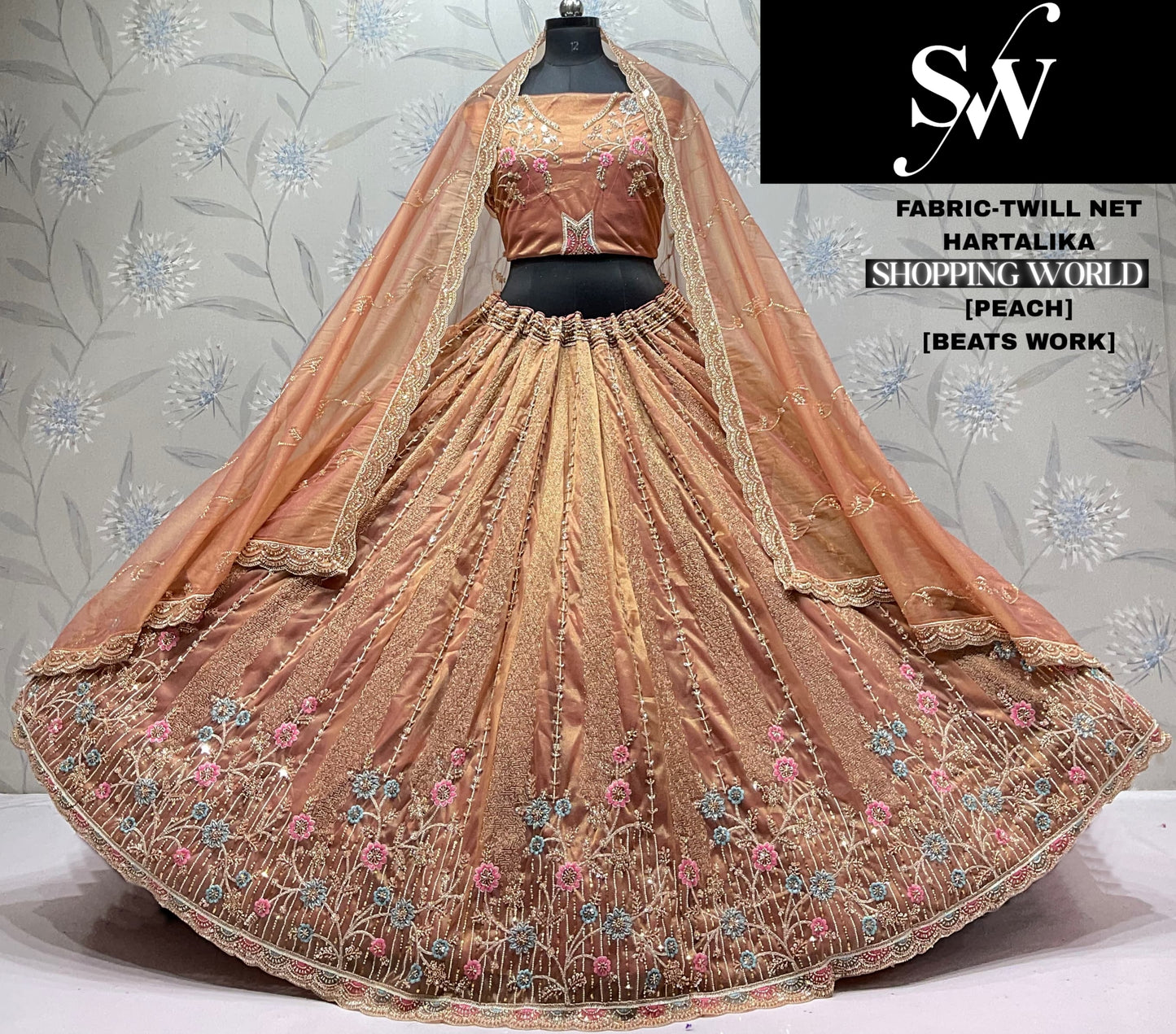 Lavender Twill Net Lehenga