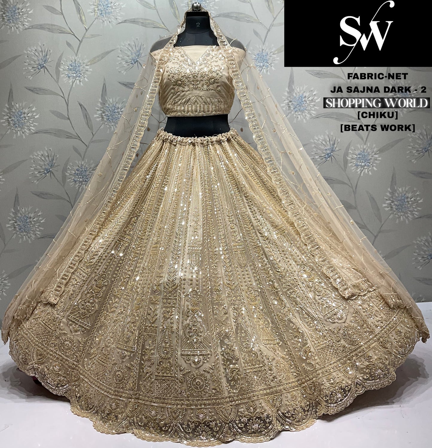 Blue Net Lehenga
