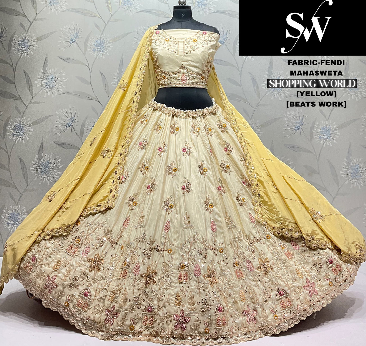 White Pink Fendi Lehenga