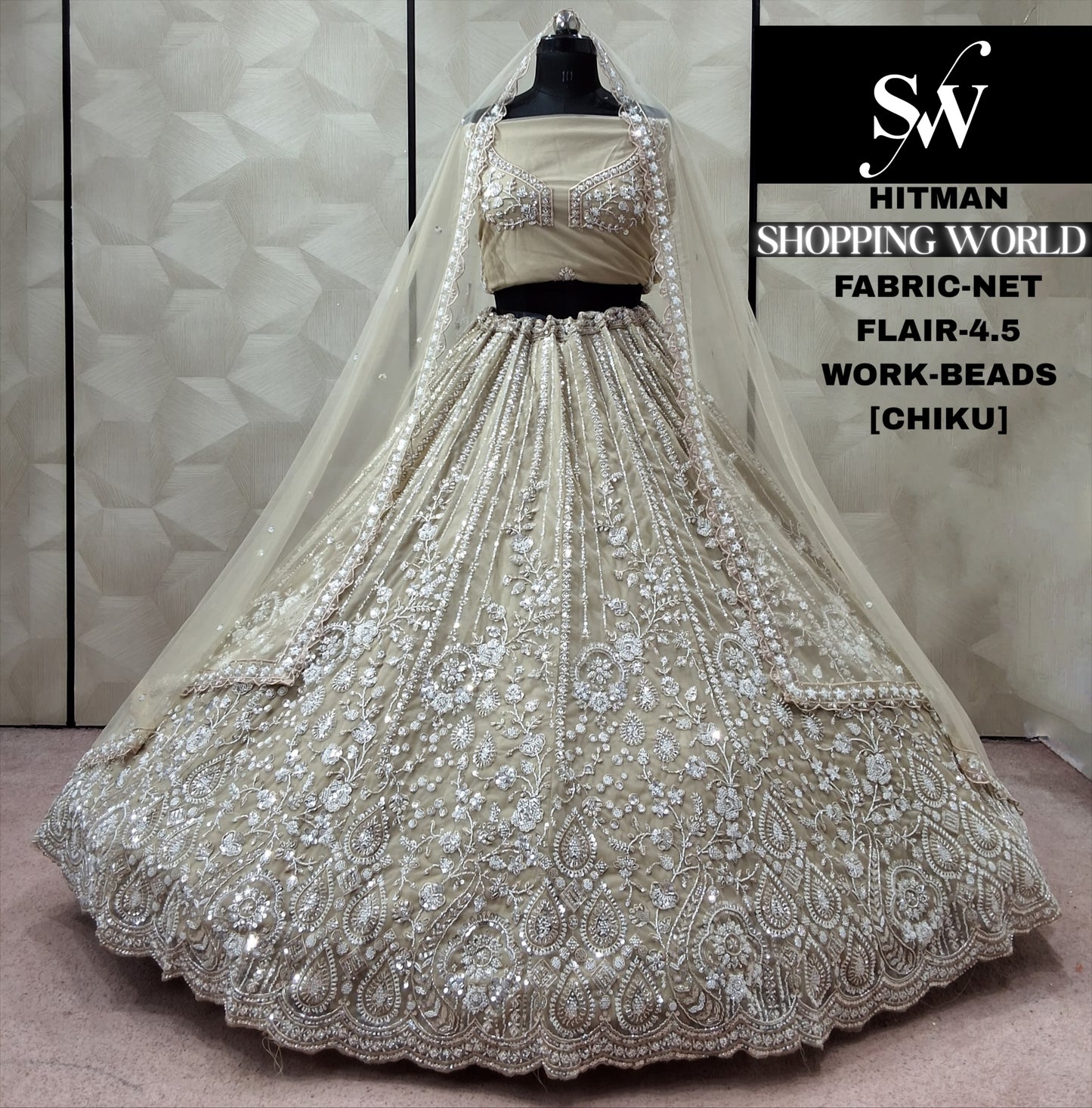 Chiku golden Net Lehenga