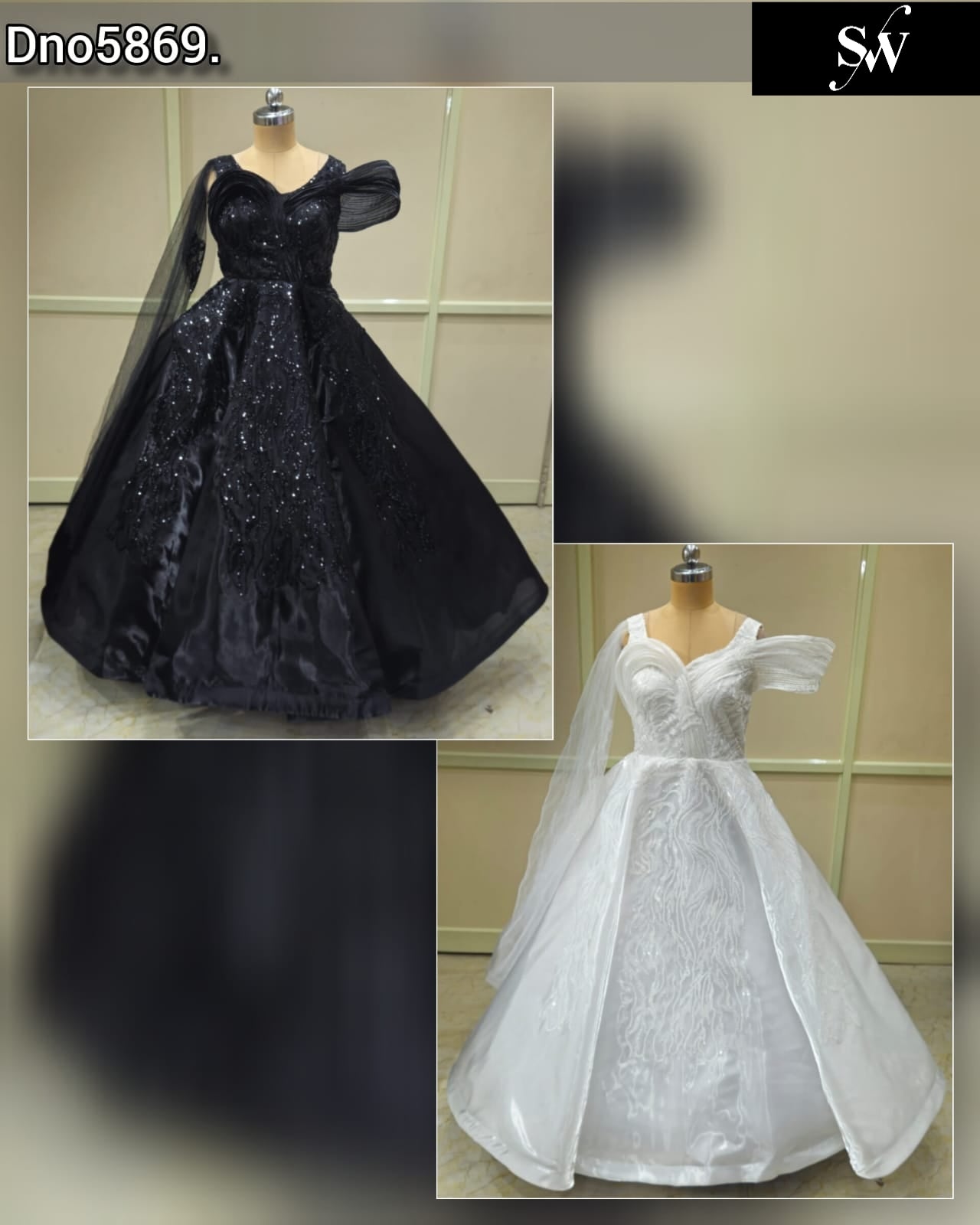 Black White Gown - Shopping World