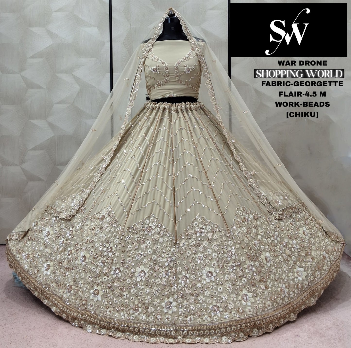 Pista Green Georgette lehenga