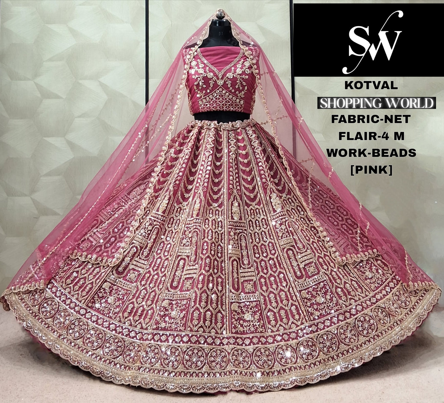 Wine Net Lehenga
