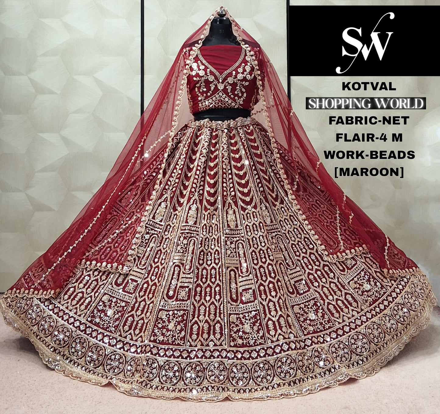 Pink Net Lehenga