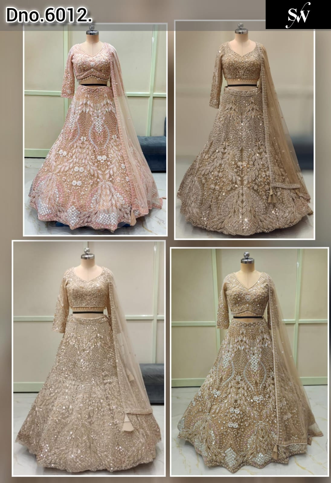 Pink Golden Mustard Crop Top Lehenga