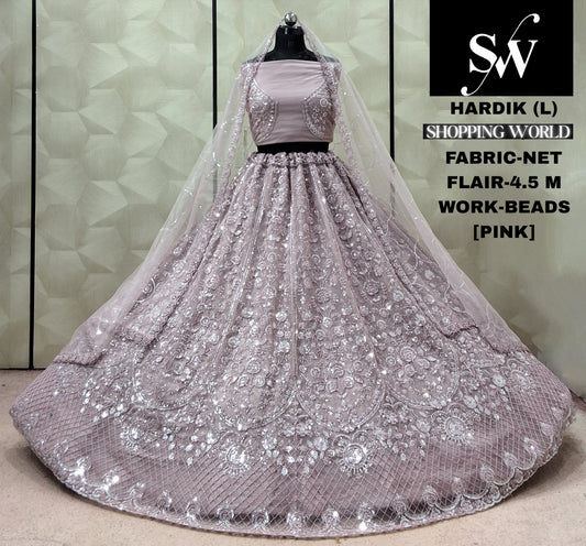 Pink Net Lehenga