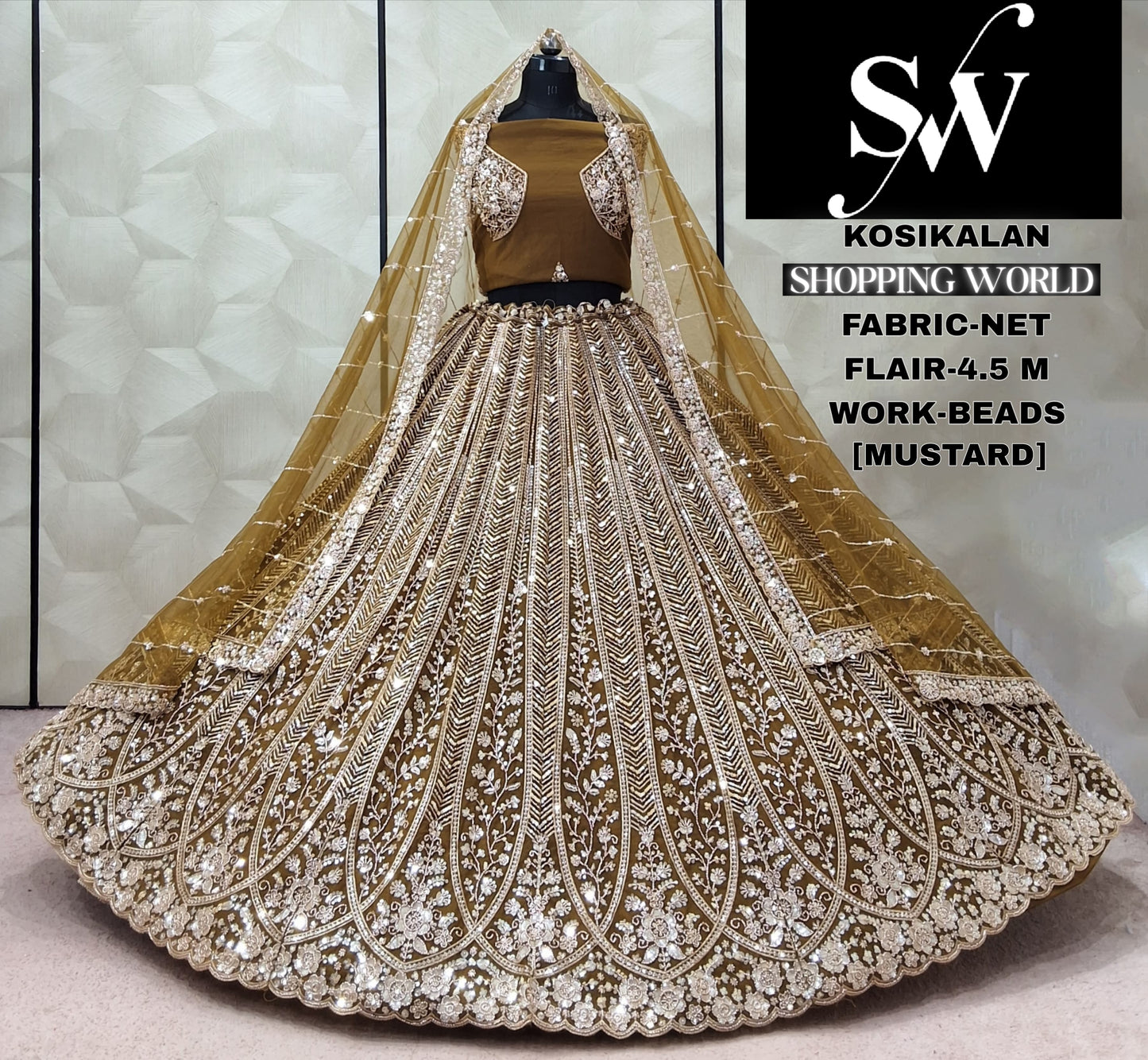 Chiku golden Net Lehenga