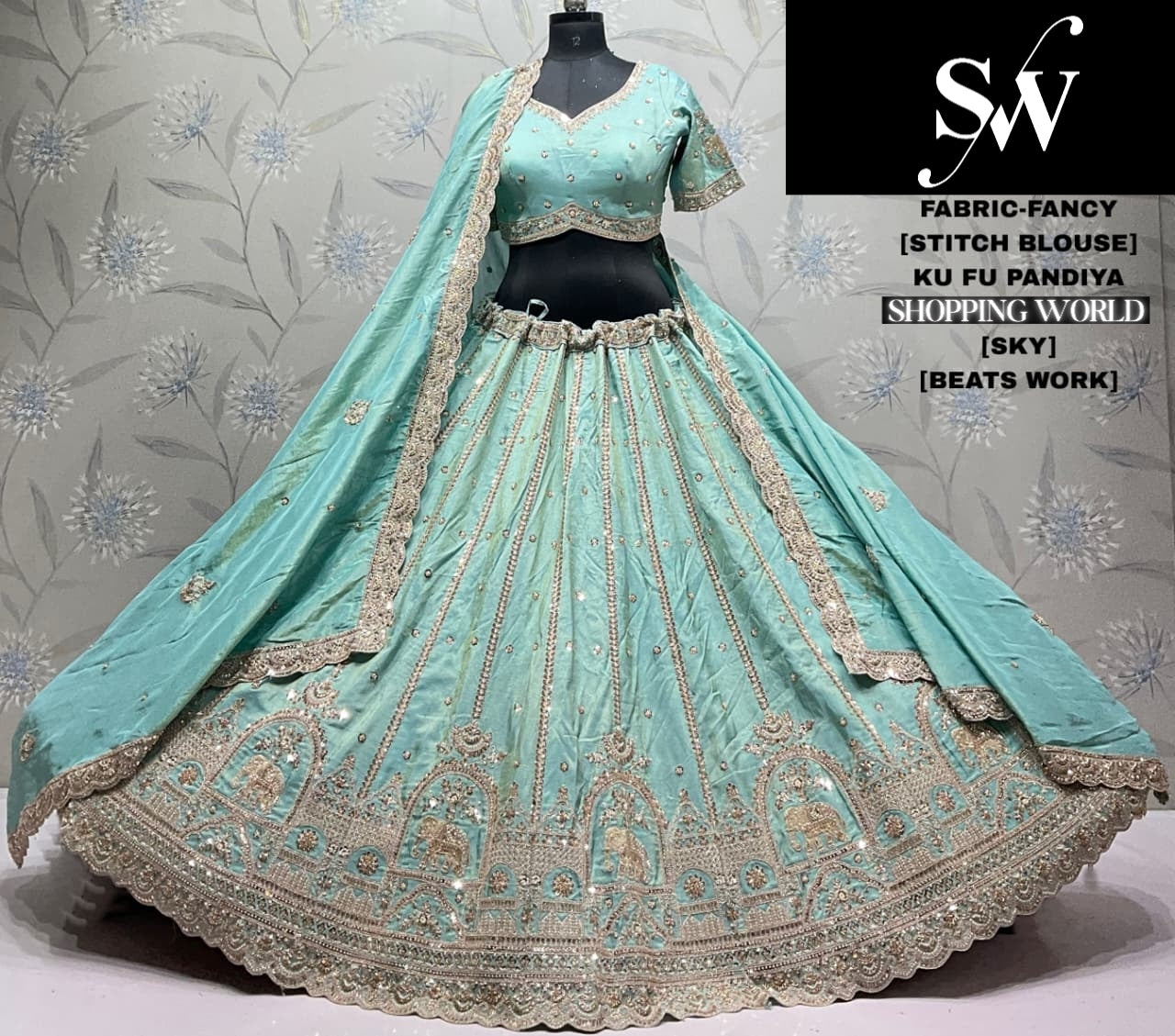 Yellow Haldi Mehendi Fancy Lehenga