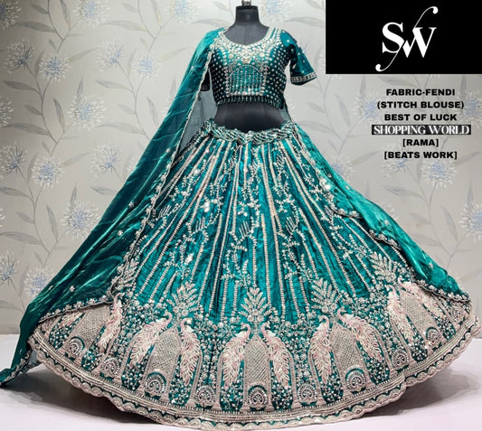 Wine Fendi Peacock Lehenga