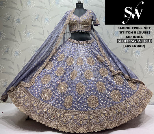 Pink Twill Net Lehenga