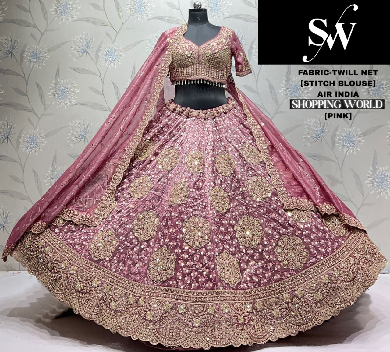Lavender Twill Net Lehenga