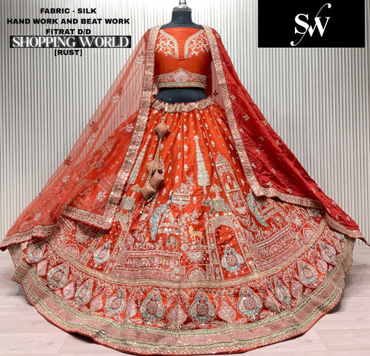 White Silk Peacock Lehenga