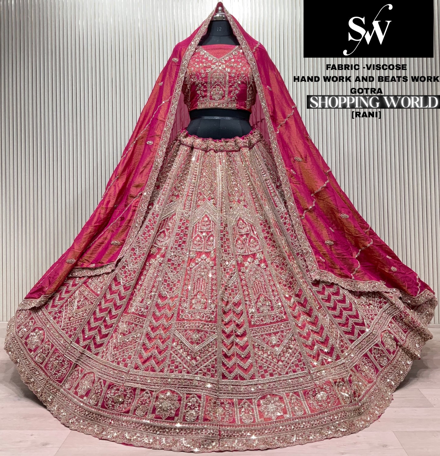 Rust Orange Viscose Lehenga