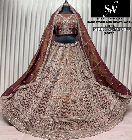 Rust Orange Viscose Lehenga