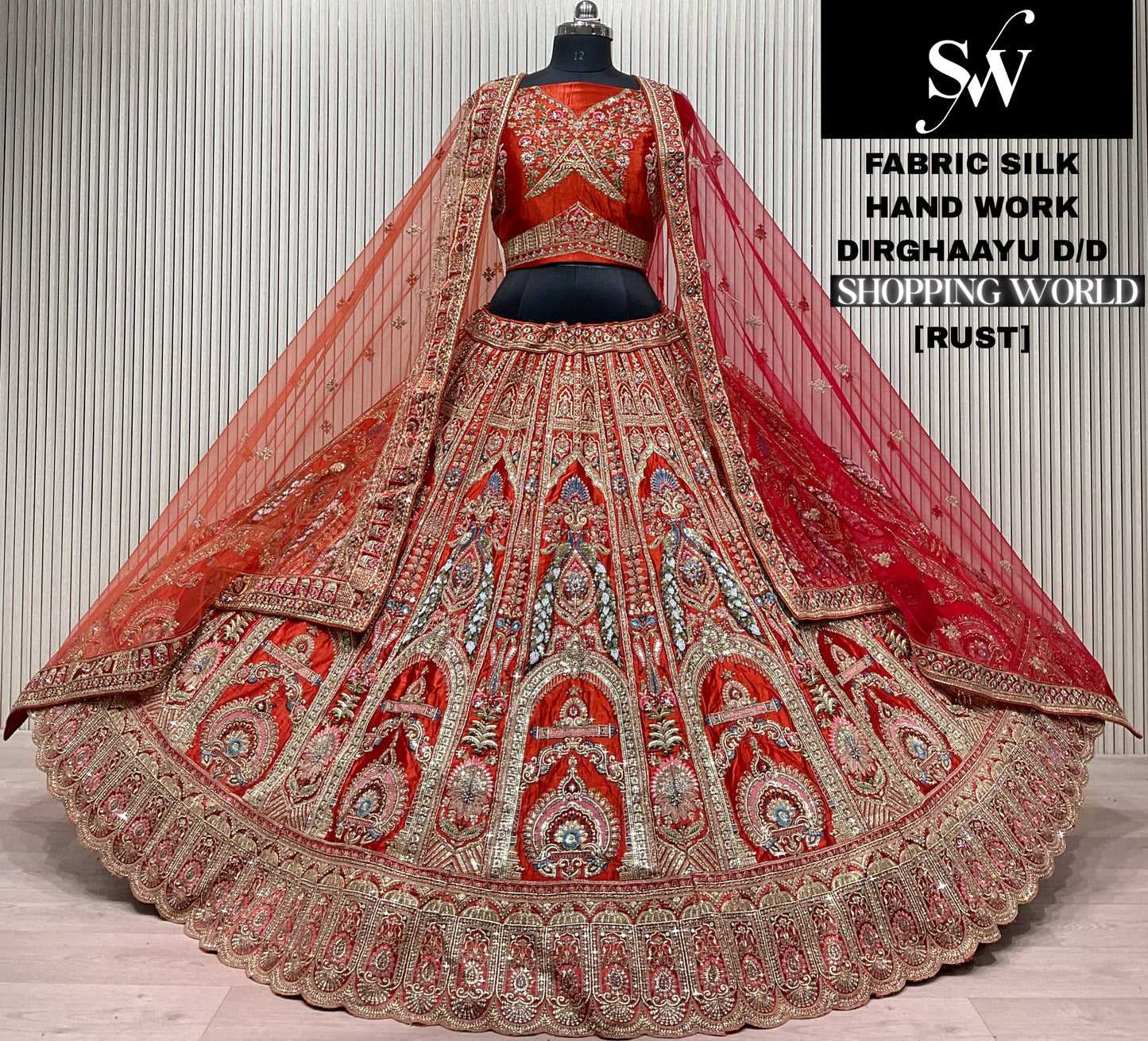 White Silk Peacock Lehenga