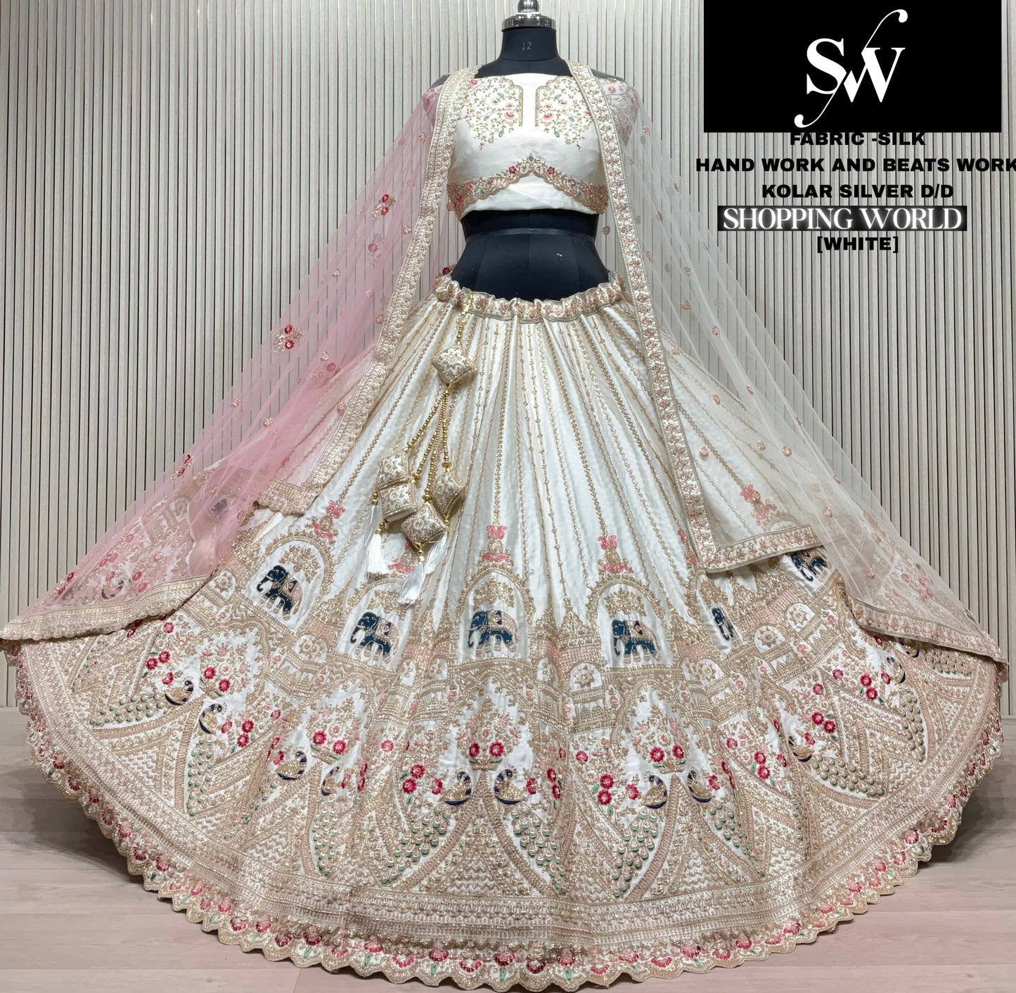 Rust orange Silk Peacock Lehenga