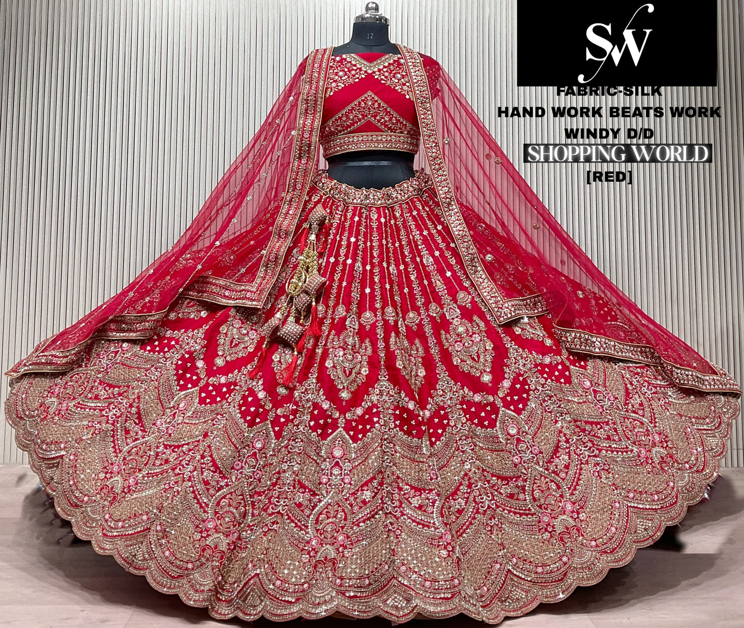 Rani Pink Peacock Silk Bridal Lehenga
