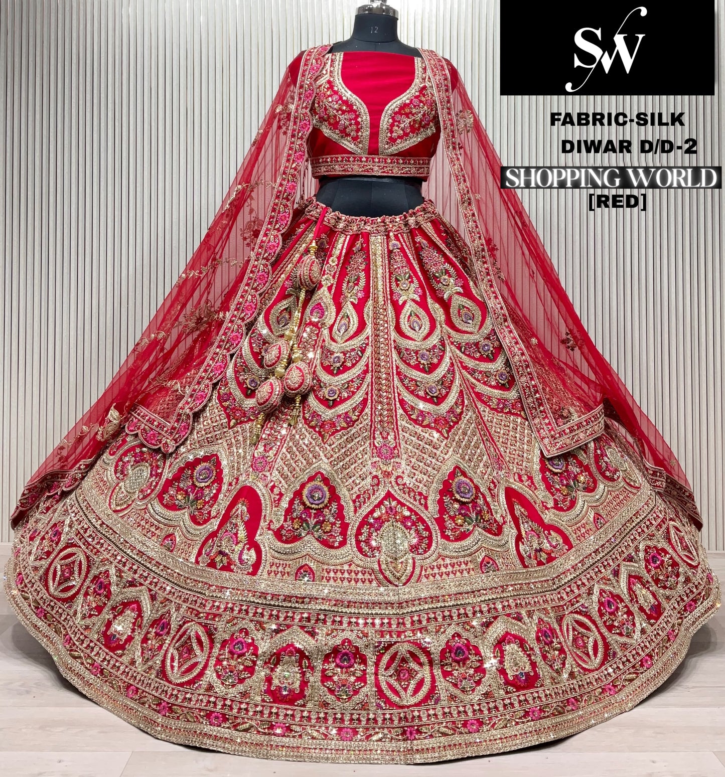 Red Silk Bridal Lehenga