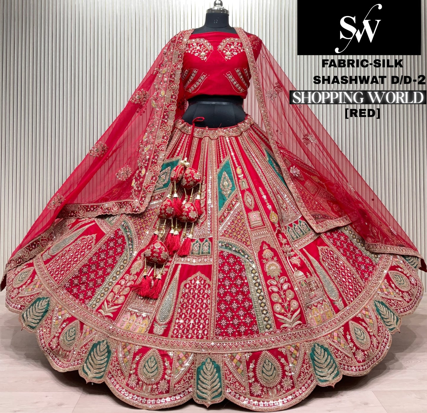 Rani Pink Silk Bridal Lehenga