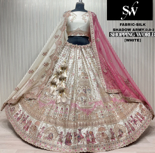 Rani Pink Silk Bridal Lehenga
