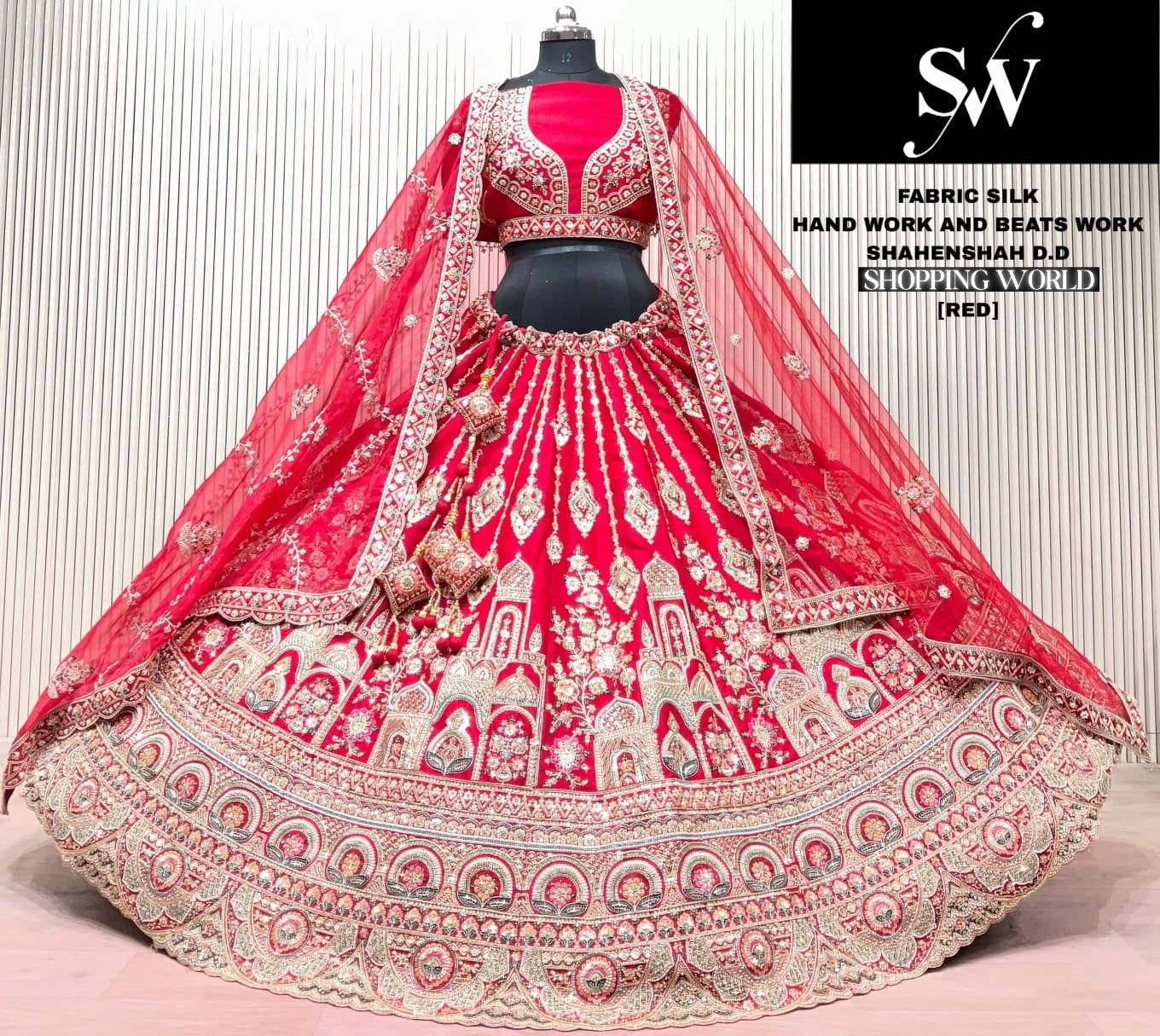 Rani Pink Silk Bridal Lehenga