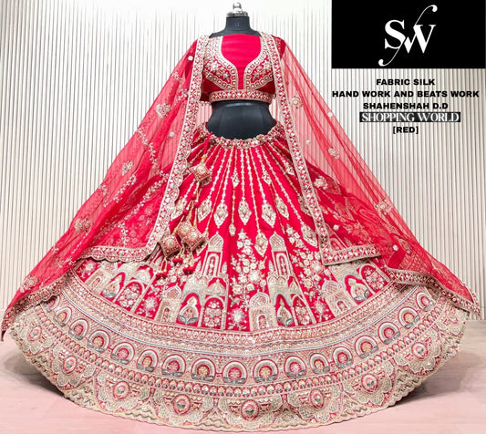 Rani Pink Silk Bridal Lehenga
