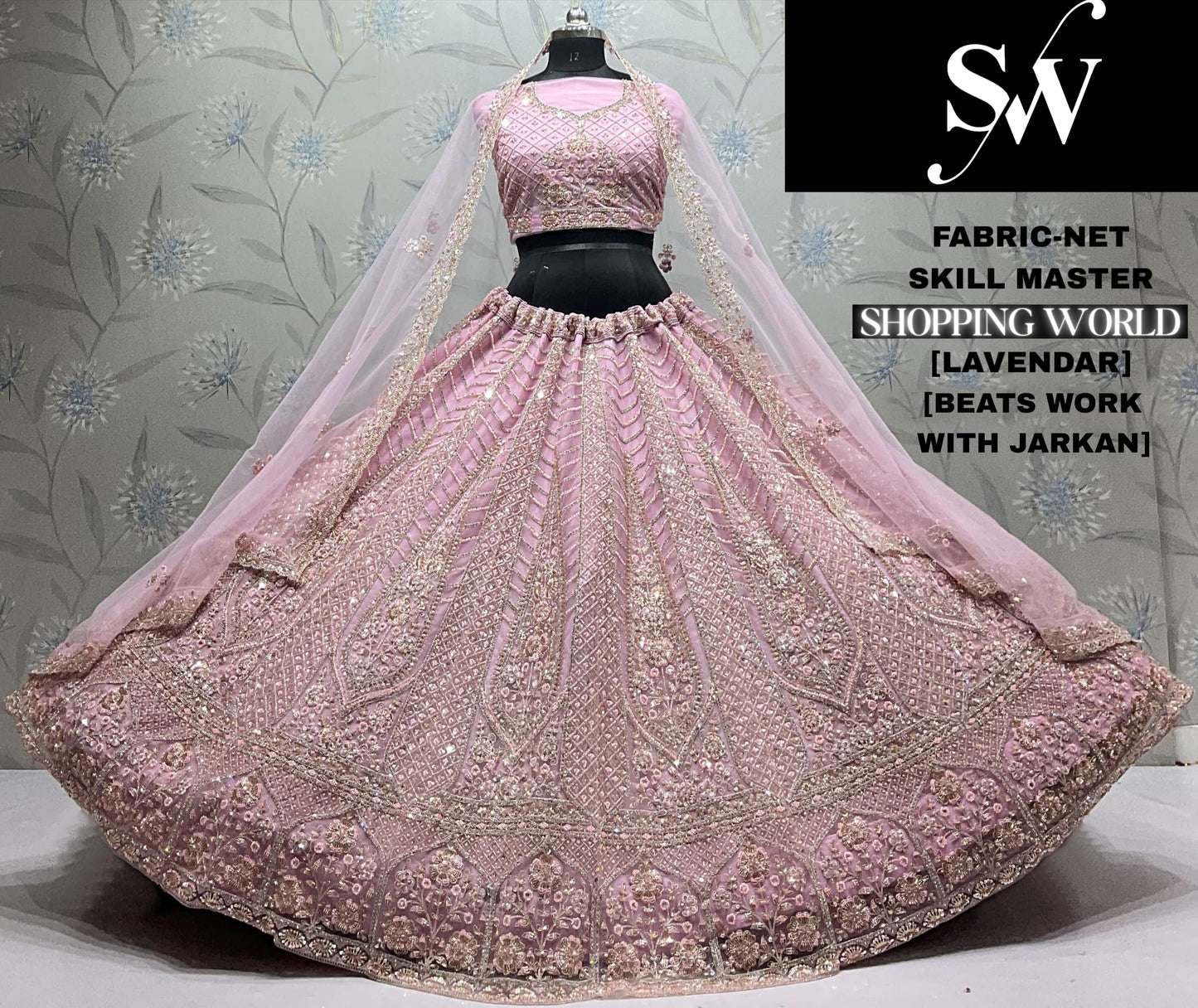 White Designer Net Lehenga