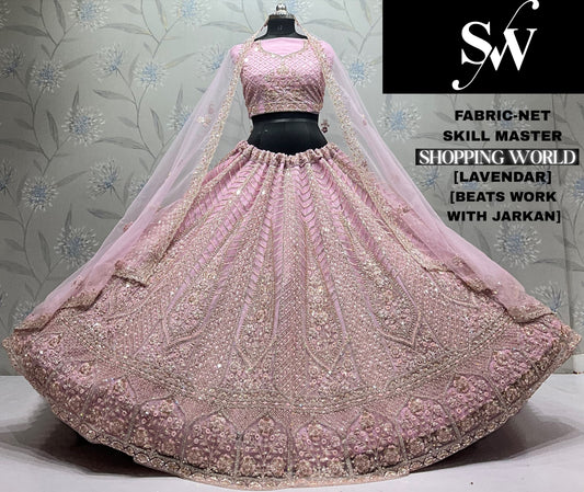 Pista Green Net Lehenga