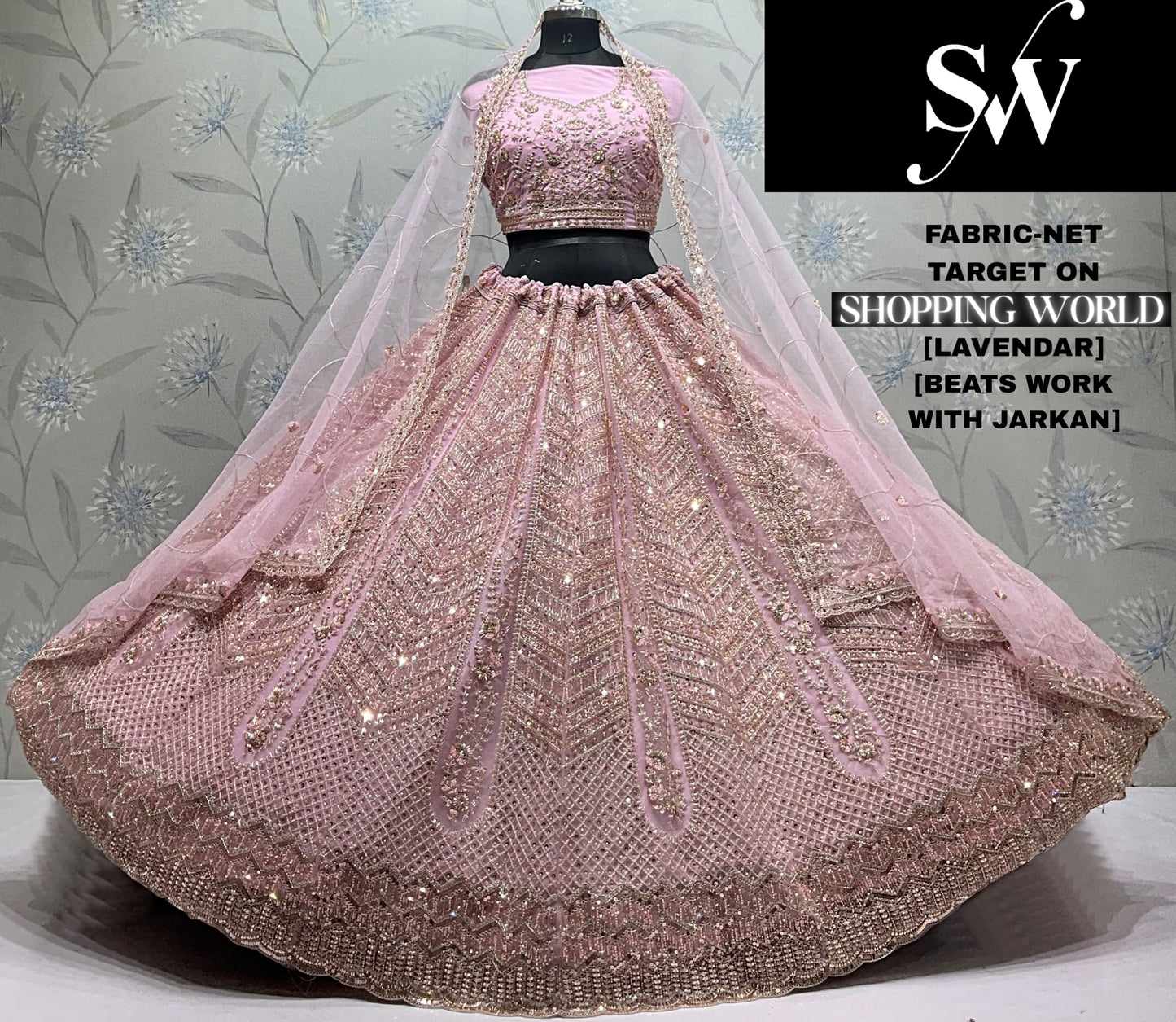 Pista Green Designer Net Lehenga