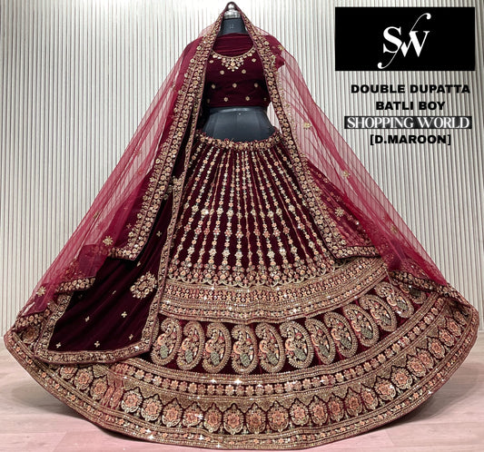 Light Maroon Peacock Bridal Lehenga